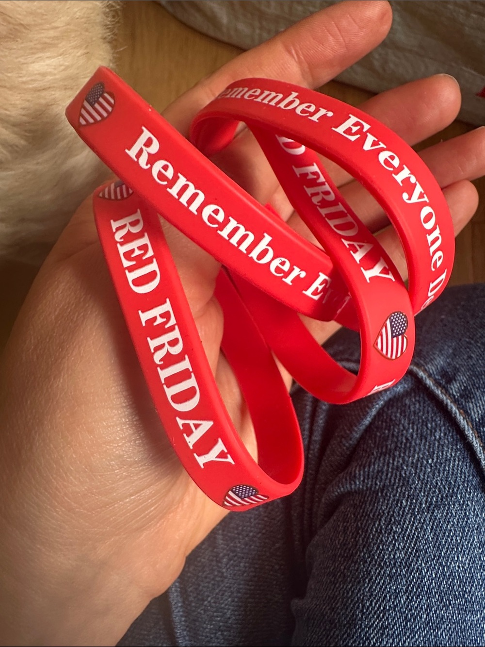 Red "Red Friday" Silicone Awareness Wristbands